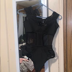 Black one piece swimsuit